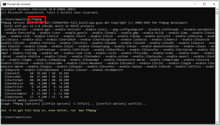 Come installare FFmpeg in Windows – Maurizio Galluzzo